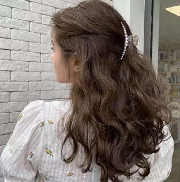 Faux Pearl Hair Claw Clip Large