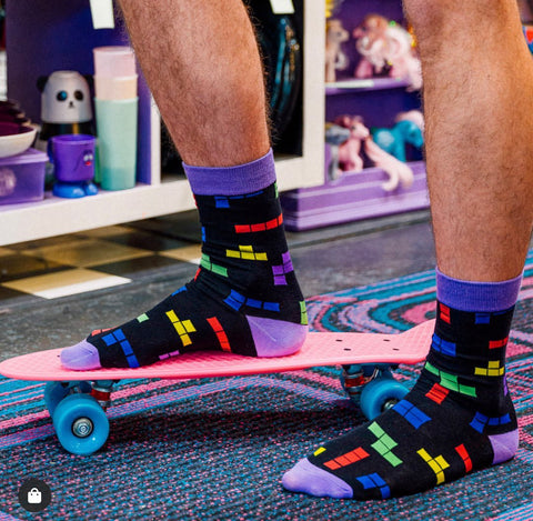 Novelty Fun Socks - Retro Brick Game