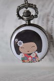 Kawaii Japanese Doll - Pocket Watch Necklace