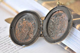 Large Dragonfly Locket Necklace in Bronze