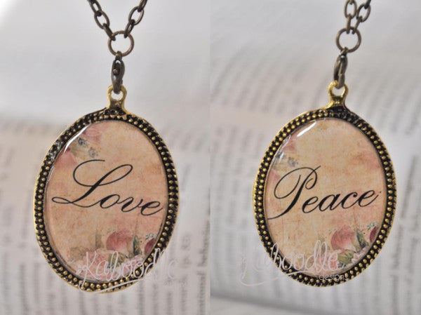 Love and Peace - Double Sided Necklace