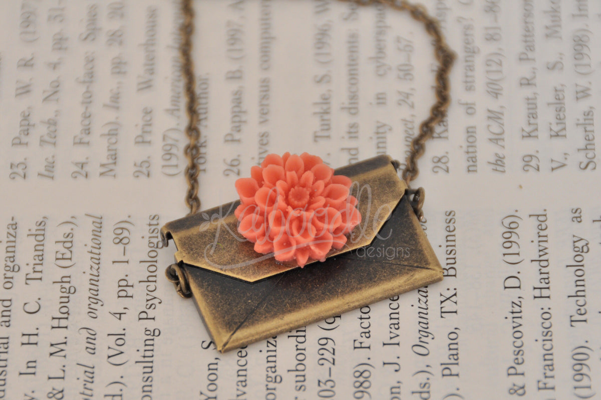 Love Note Postcard in an Envelope Kitsch Necklace