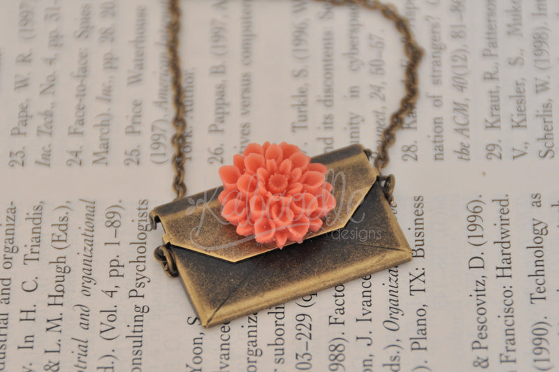 Love Note Postcard in an Envelope Kitsch Necklace