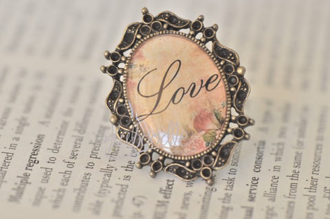 Vintage Shabby Chic Love Inspiration Ring