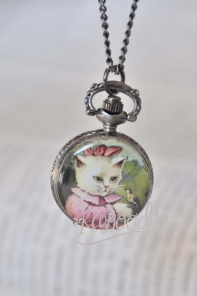 Madam Kitty - Pocket Watch Necklace