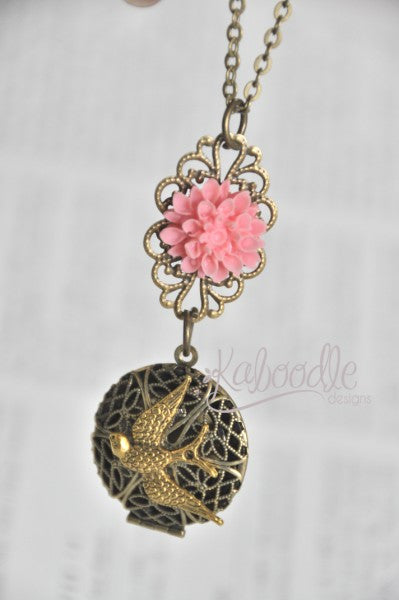 Good Morning Swallow Locket Necklace