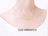 Rose Gold - Stainless Steel Safety Pin Leaves Branch Cutout Mini Dainty Minimalist Necklace