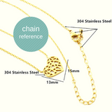 Silver - Stainless Steel Heart Beat Cutout Mini Dainty Minimalist Necklace