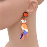Acrylic Perspex Laser Cut Parrot Drop Earrings