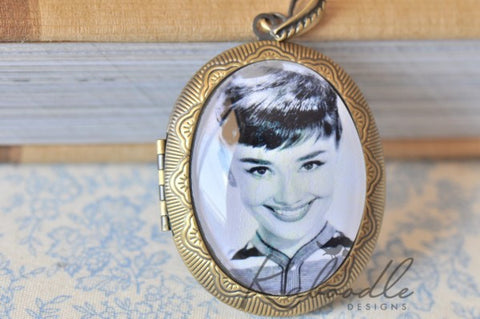 Smile Like Audrey - Large Oval Locket