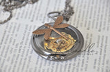 Steampunk Clockworks Necklace with Dragonfly