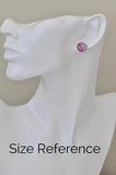 Resin Marble Pattern Rose Gold Stud Earrings