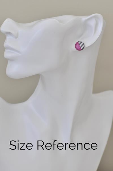 Resin Fish Scale Mermaid Rose Gold Stud Earrings - FS01