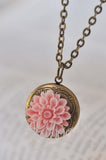 Summer Blossom in Pink - Locket Necklace
